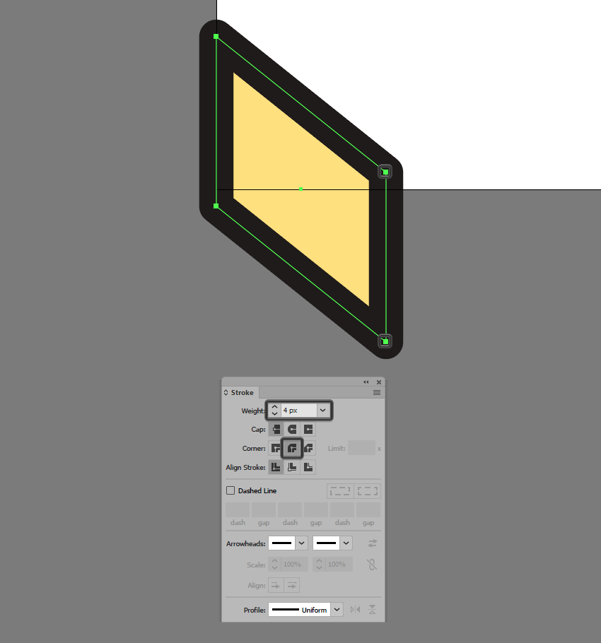 adicionando o contorno à forma principal do segundo padrão